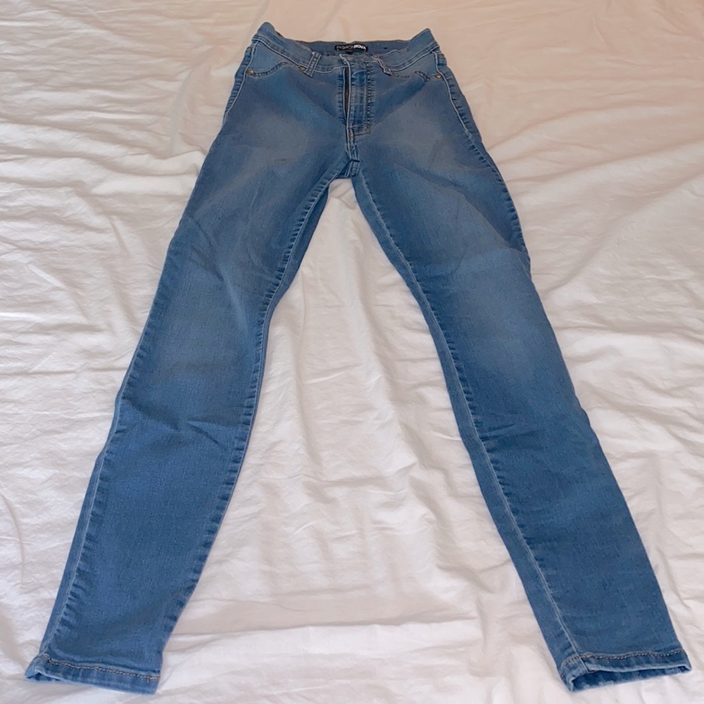 Classic High Waist Skinny Jeans - Medium Blue Wash